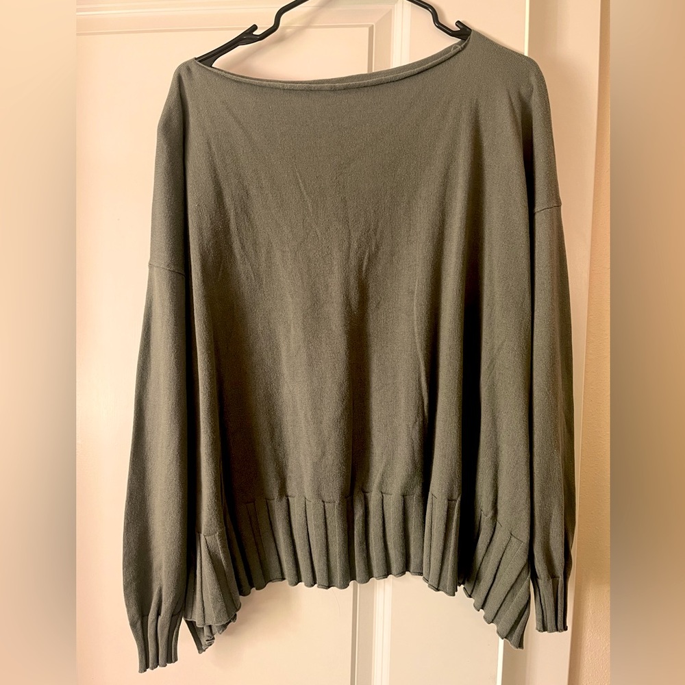 Sage green ribbed top - PLANET By Lauren G